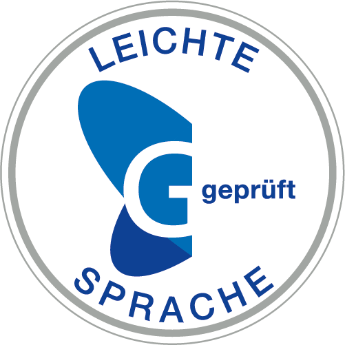 Logo: Siegel der Lebenshilfe-Gesellschaft für Leichte Sprache eG